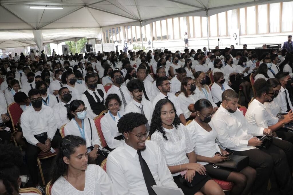 First-year students at the UWI, St Augustine campus' 2022 matriculation ceremony.  Image courtesy UWI