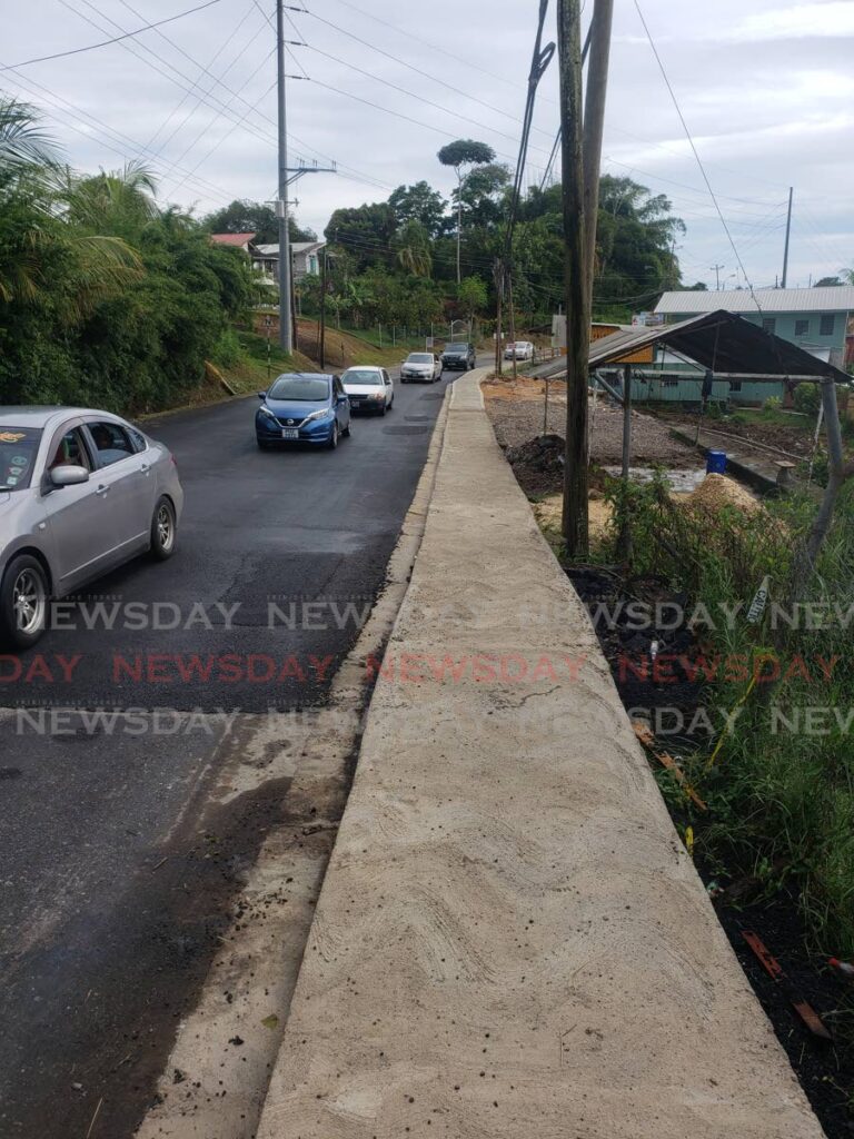 The fixed roadway in Cochrane Village, Point Fortin.  Photo by Narissa Fraser
