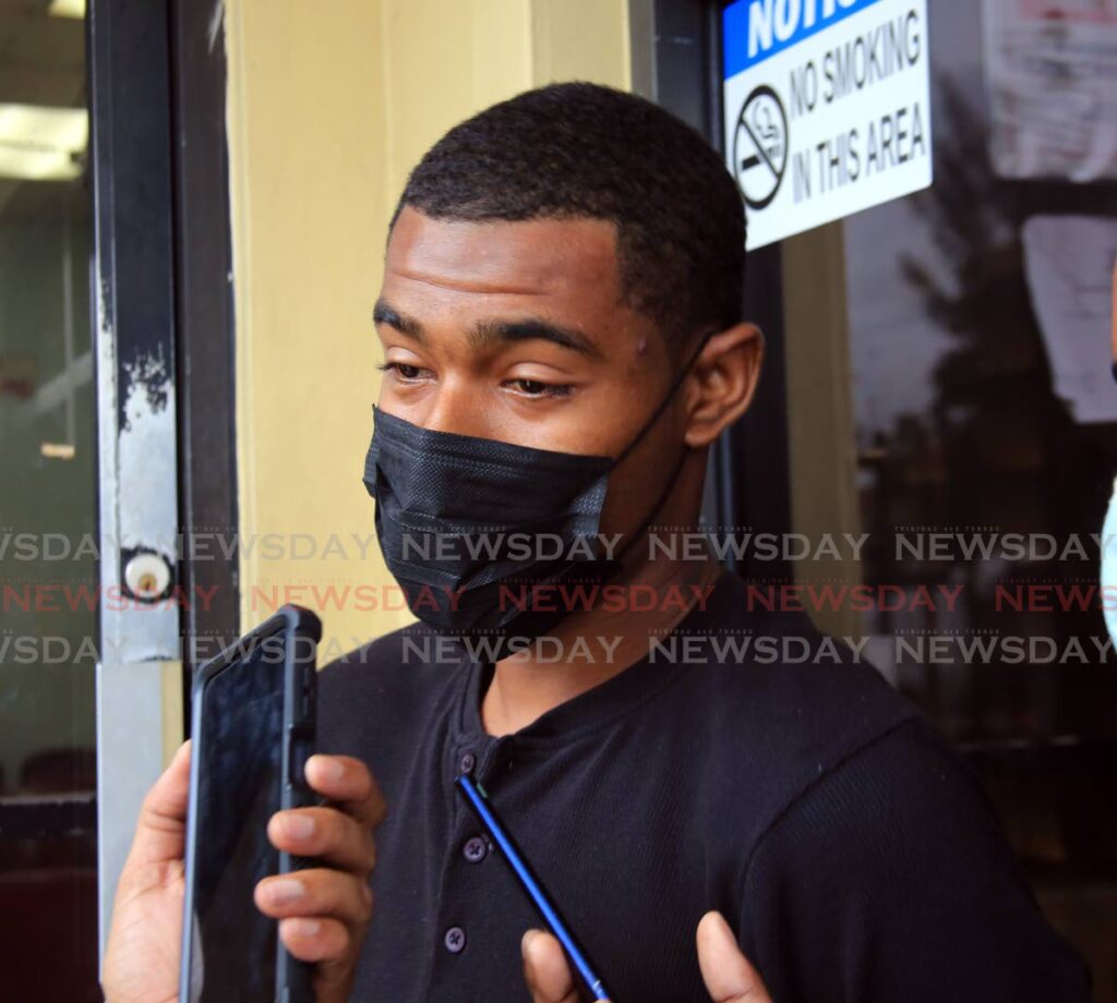 Jahmare Nesbit son of murdered security guard of Jerry 'Bat' Stuart  that took place during the Pennywise robbery, speaking to Newsday at  the Forensic Science Centre, St. James . - PHOTO BY SUREASH CHOLAI
