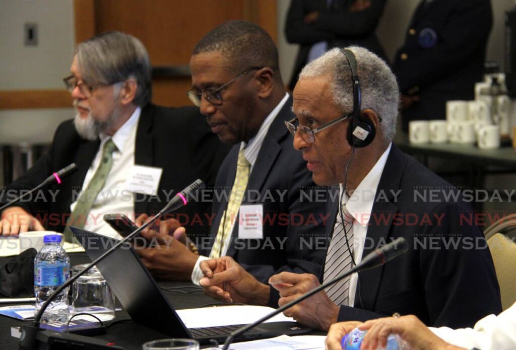 President of the Caribbean Court of Justice Justice Adrian Saunders during the closing ceremony of the first hemispheric meeting of regional courts at Hyatt Regency in Port of Spain on September 23. - AYANNA KINSALE