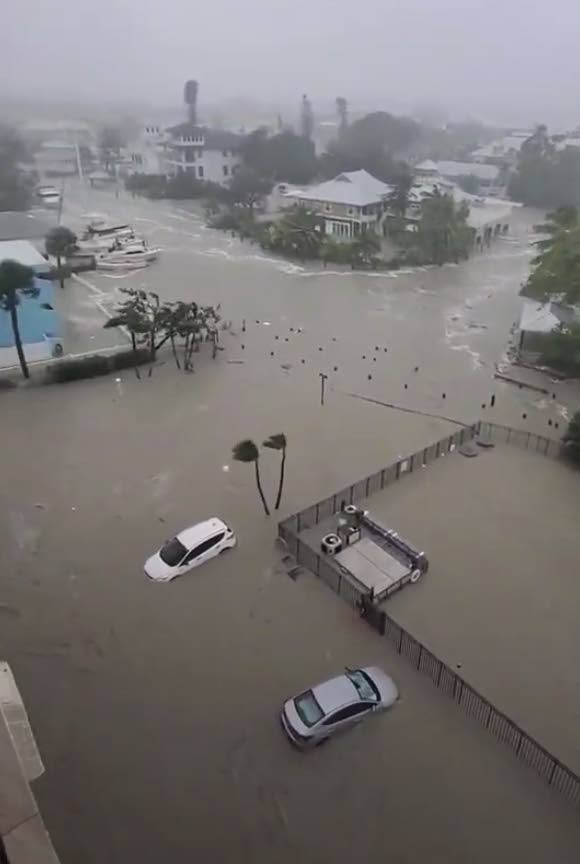 Massive flooding in Fort Myers, Florida caused by category four Hurricane Ian which slammed into the State on Wednesday.   