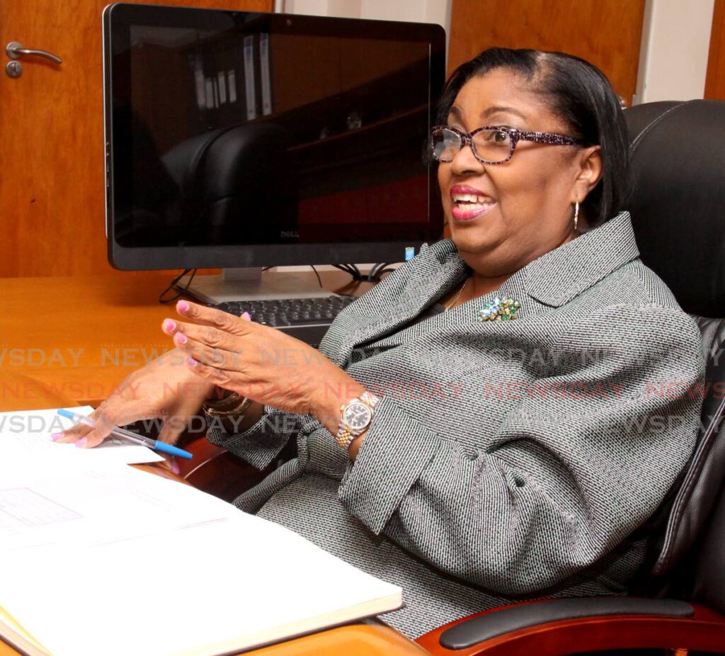  Marlene McDonald speaks to the media in office as public administration minister in August 2018. - FILE PHOTO/SUREASH CHOLAI