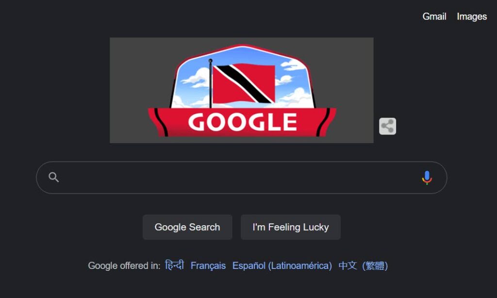 A Google doodle for TT's 60th Independence anniversary in August. 