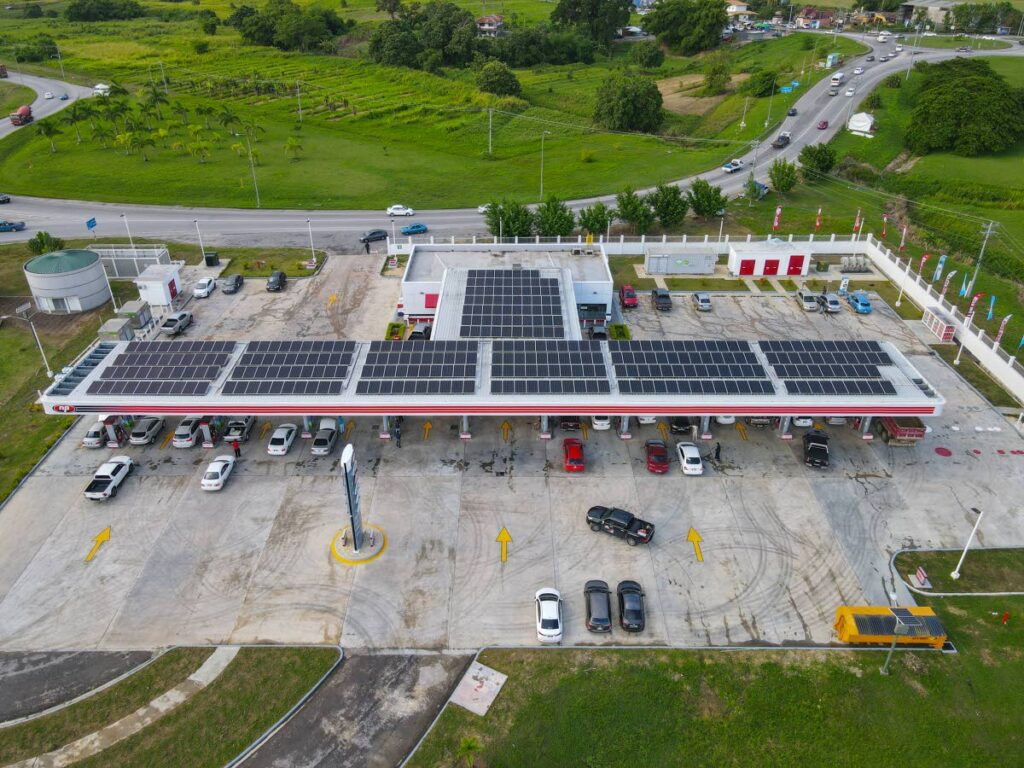  Solar PVs installed at the Preysal Service Station in September 2021 by National Energy.  - Photo courtesy National Energy 