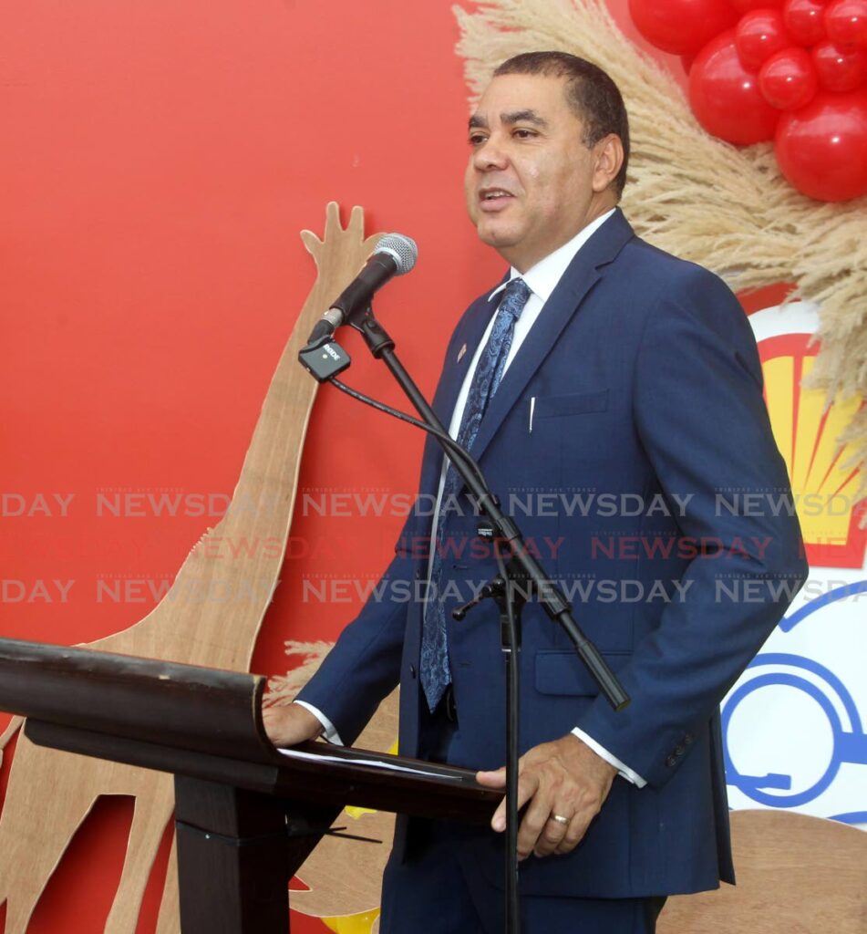 Arrow Foundation director Christopher Bonterre speaks at the Literacy Day Extravaganza, at NAPA, Port of Spain - ANGELO MARCELLE