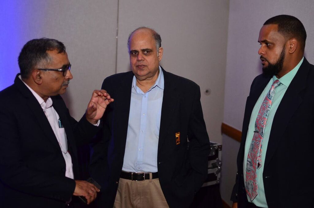  Rajeev Bhattathiripad, from left, managing director New India Assurance, Srinivasan Gopalan, former chairman New India Assurance Mumbai and TT, Dayne Ali-D’Arbasie, business development manager of New India Assurance.  