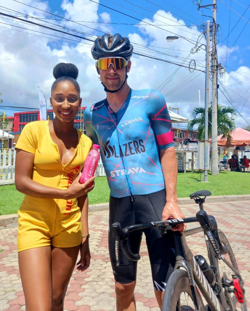 USA cyclist Jonny Brown (R) of Miami Blazers, won the Tour of Tobago, on Sunday, at the 2022 Tobago International Cycling Classic. Photo courtesy Tobago International Cycling Classic