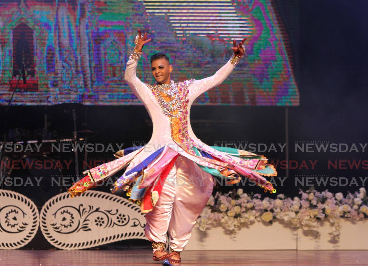 Sathyam Sankaran performs during the finals of the dance competition at the Divali Nagar in Chaguanas. 2022.10.29