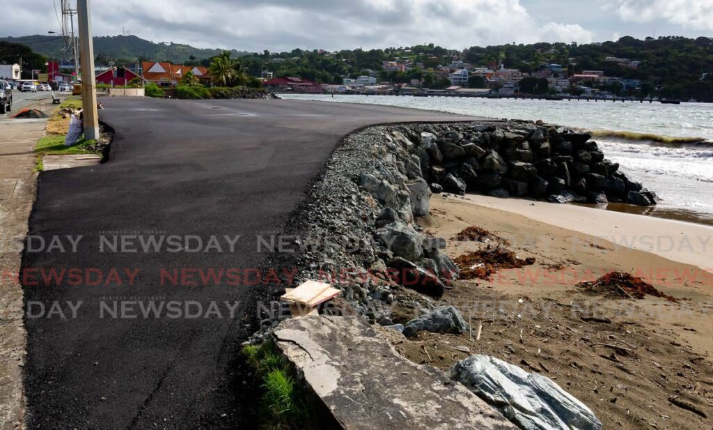 The THA stage in the sea at Rockly Bay has been paved, despite EMA approval still pending.  - Photo by David Reid