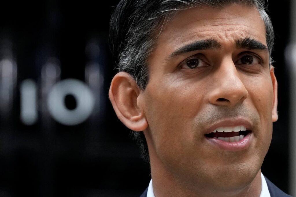 New British Prime Minister Rishi Sunak speaks at Downing Street in London, on October 25. - AP Photo