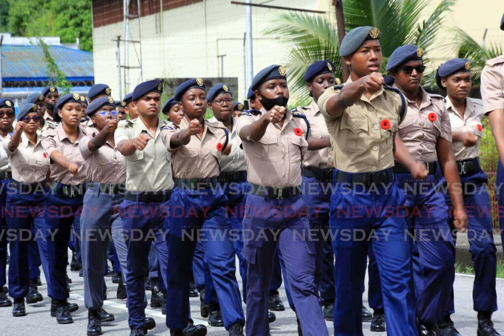 Naval cadets take part in the San Juan/Laventille Regional Corporation's parade on the Eastern Main Road, San Juan, on Sunday. - SUREASH CHOLAI