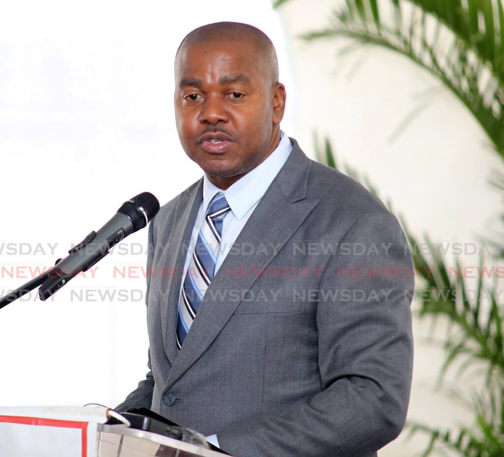 Minister of Youth development and National services, Foster Cummings,  at the sod turning ceremony  for the construction of the Sevilla transition home in Couva - Photo by Lincoln Holder