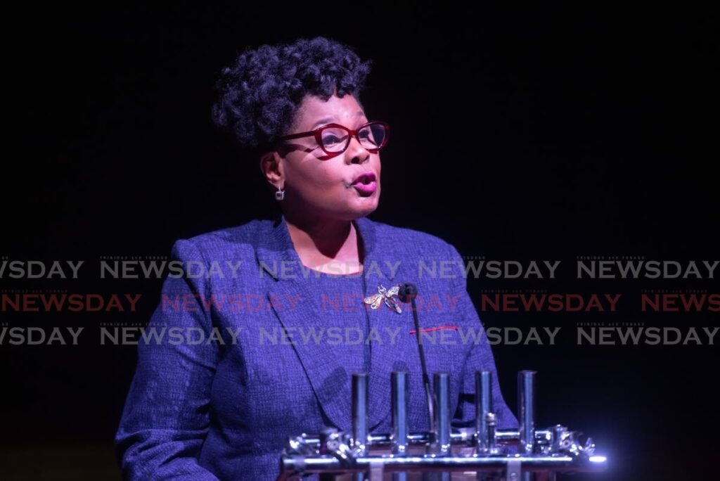 President Paula-Mae Weekes at the NGC Bocas Lit Fest, Central Bank Auditorium, Port of Spain in 2019. - File photo