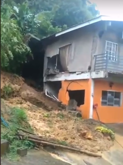 The Hercules family home at Delaford was damaged by a landslide on Wednesday. 