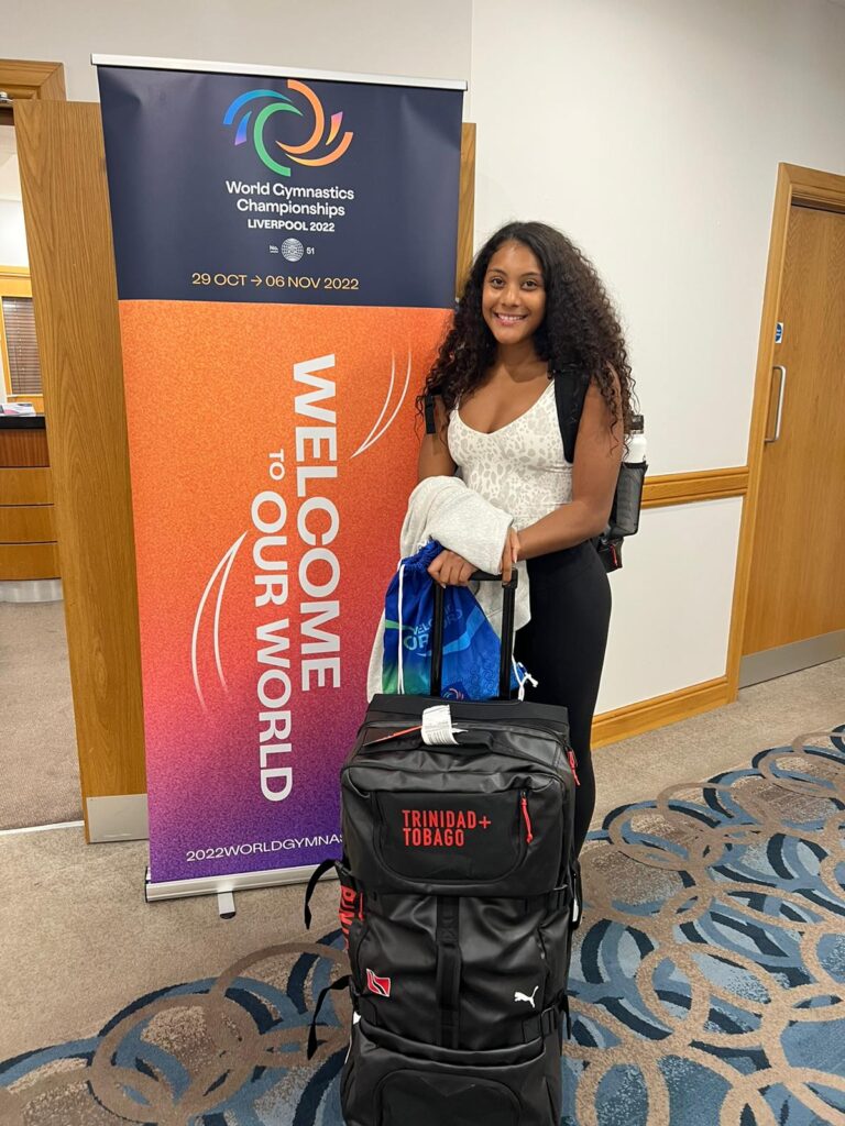 TT gymnast Annalise Newman-Achee on debut at the World Gymnastic Championships in Liverpool, England. - Photo courtesy TTGF