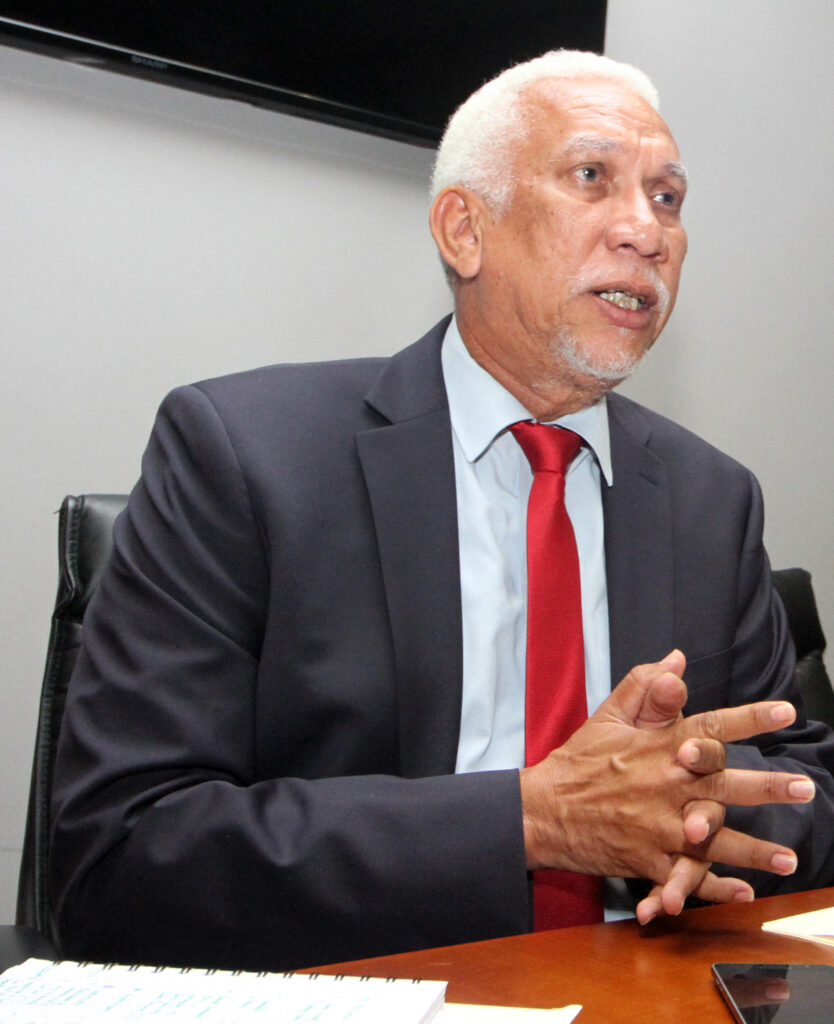 UDeCOTT's Chairman Noel Garcia,address the media at a press conference held by the organisation, London Street, Port of Spain. - Photo by Angelo Marcelle