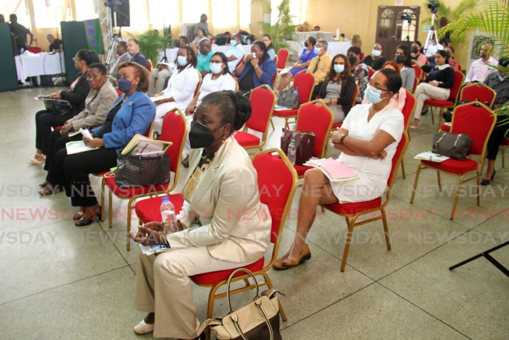Attendees at the ERHA's public board meeting at the Sangre Grande Civic Centre on Thursday.  Photo by Angelo Marcelle