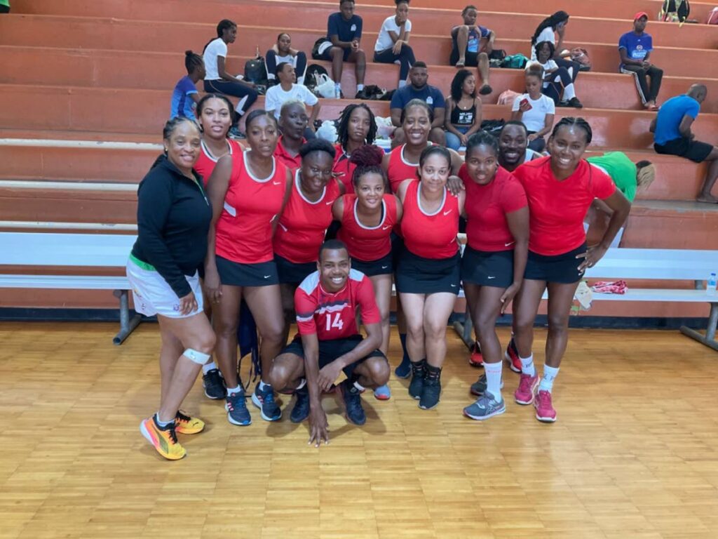 Fire netball team, after winning the Courts All Sectors Netball League one-day pre-tournament, at the Eastern Regional Indoor Sports Arena, Tacarigua on Saturday. - 