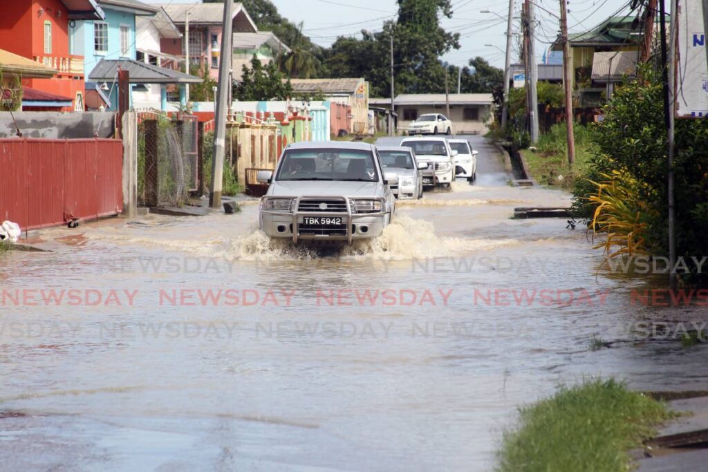 Flooding along the Calcutta #2 Road, Freeport. - Photo by Lincoln Holder