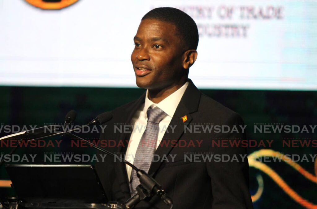 Grenada Prime Minister Dickon Mitchell gives the feature address during the Trinidad And Tobago Manufacturers' Association (TTMA) president's dinner and awards at the Hyatt Regency Ballroom, Port of Spain. Photo by Ayanna Kinsale