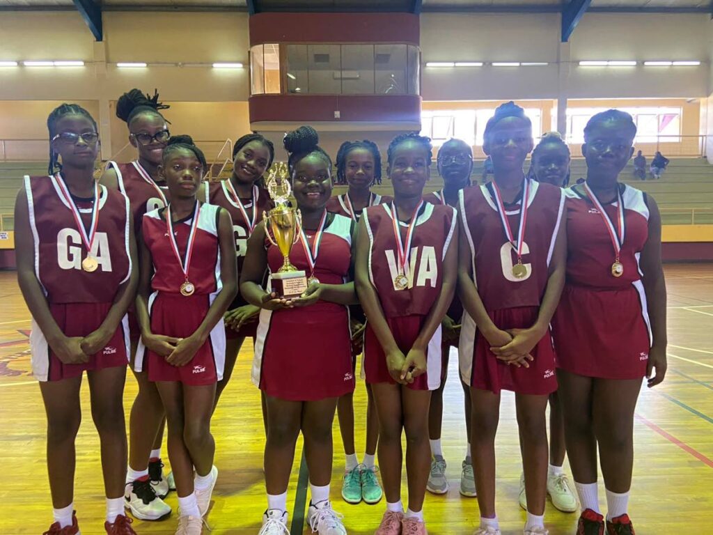 Secondary School Netball U13 winners Bishops' High School (Tobago). - 