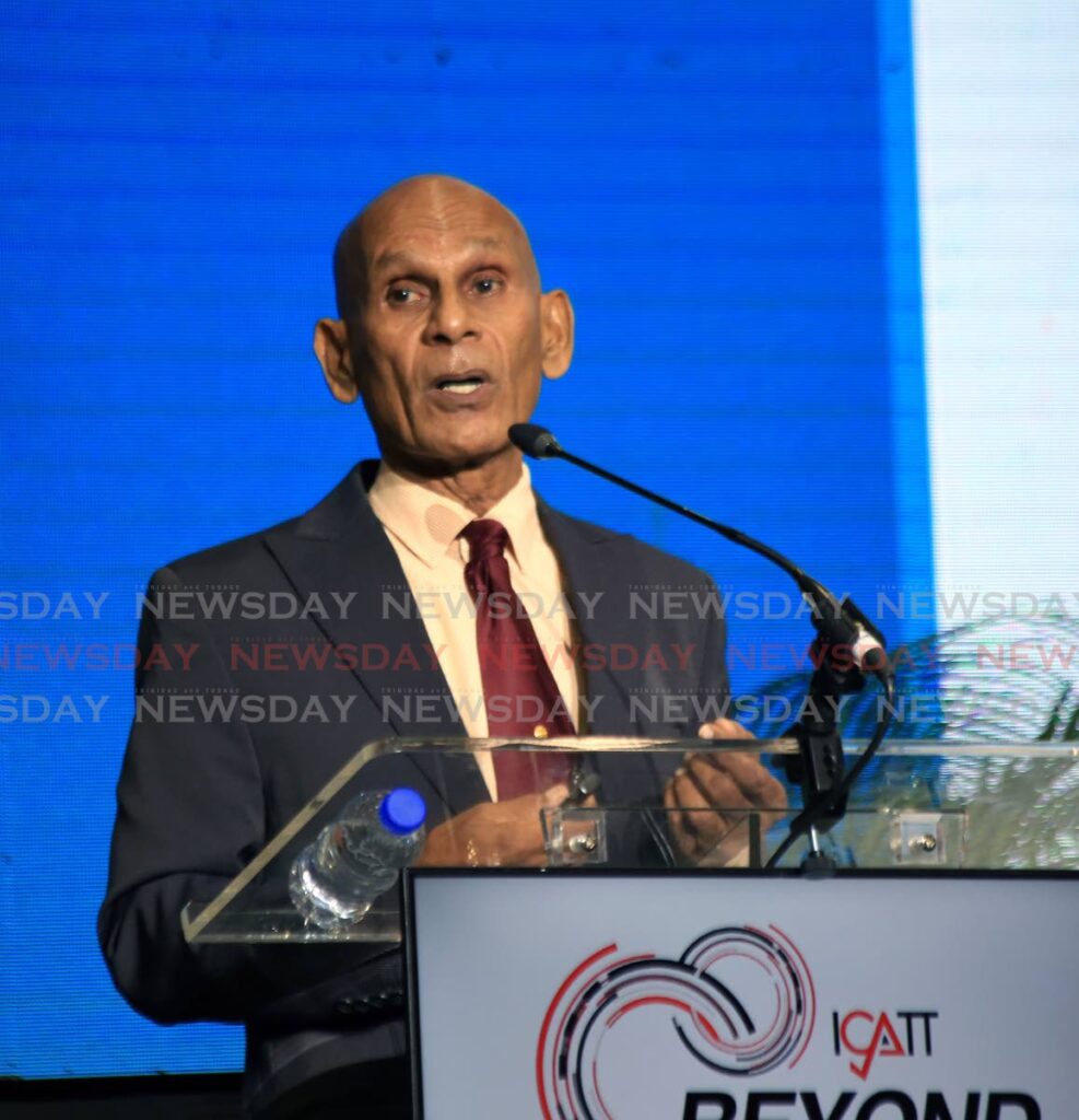 Satnarine Bachew, CEO of KC Confectionary, at the Institute of Chartered Accountants of Trinidad and Tobago's 13th Annual International Finance and Accounting Conference at the Hyatt on Thursday. - Photo by Sureash Cholai -