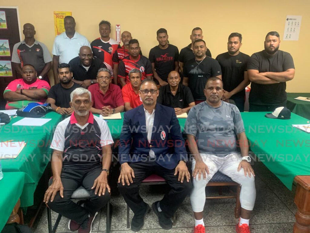 Successful participants in the TTCB organised two-day Coaches Enhancement Program on Sunday. In front row seated ,from left, are Debideen Manick, Altaf Baksh, and Bhoodish Bookie.  - via TTCB