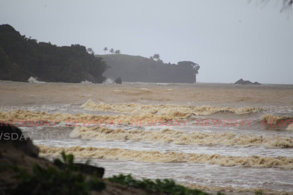 Rough seas at Manzanilla Beach. File photo/Roger Jacob
