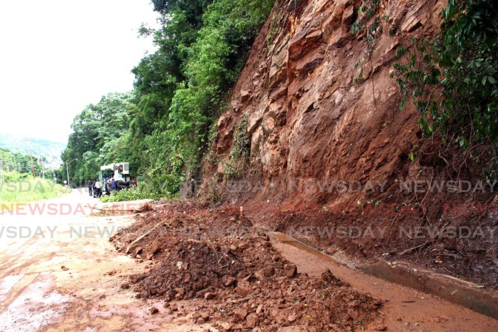 A landslip on the Lady Young Road. - Photo by Sureash Cholai