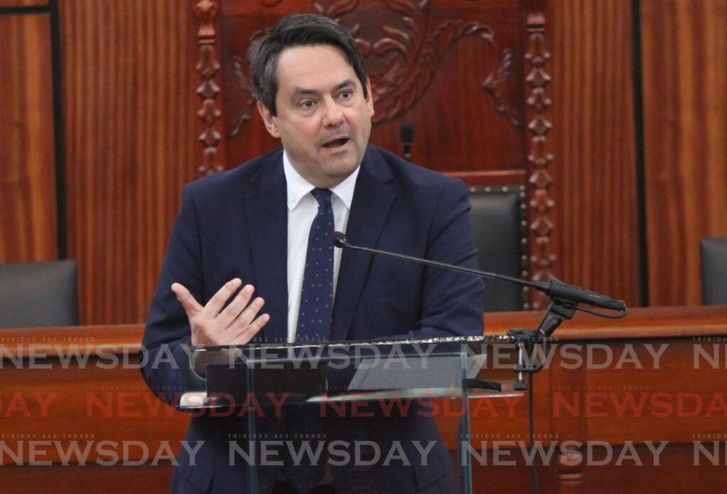 Commonwealth Parliamentary Association Secretary Stephen Twigg, speaks at the 11th Commonwealth Youth Parliament, Red House, Port of Spain on Monday November 21. - Photo by Angelo Marcelle