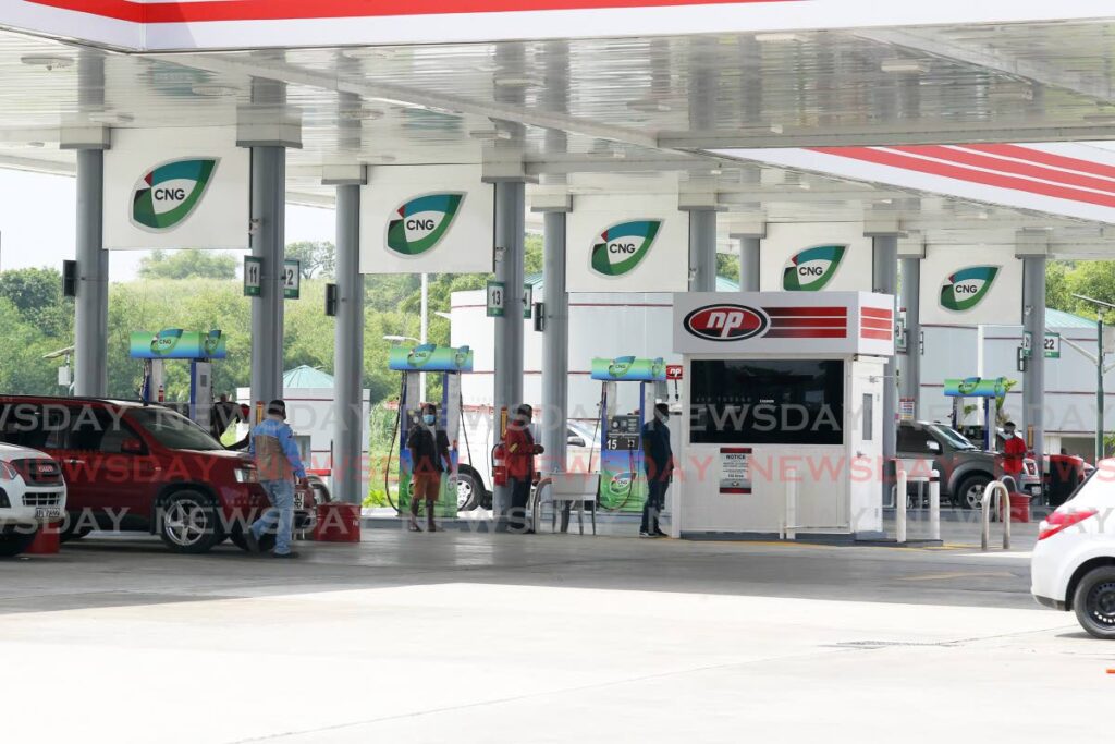 CNG pumps at NP's solar-powered station in Preysal. - File photo/Lincoln Holder