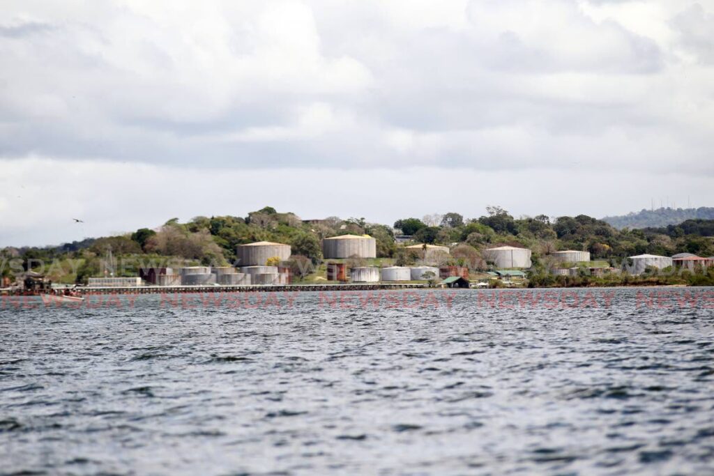 A view of Paria Fuel Trading Company Ltd's tank farm in Pointe-a-Pierre from the Gulf of Paria. - File photo by Lincoln Holder