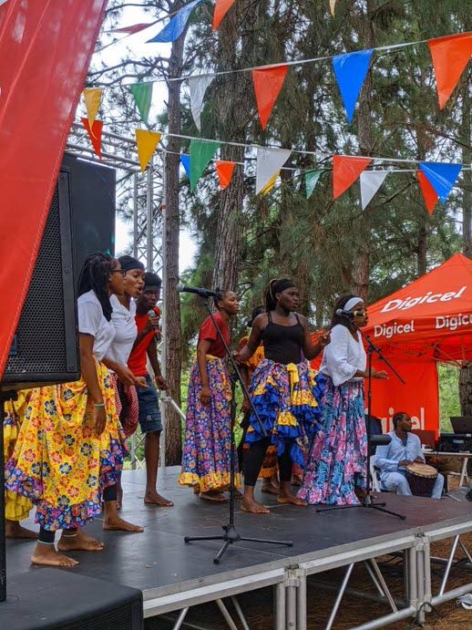 A Best Village groups performs at the Camp Folklore event of the 2022 Film and Folklore Festival (FFF) at Sandy Hill Nature Park and Terrace, Freeport. The festival celebrated TT's 60th Independence anniversary with the theme, 1962 Strength in Stories. - 
