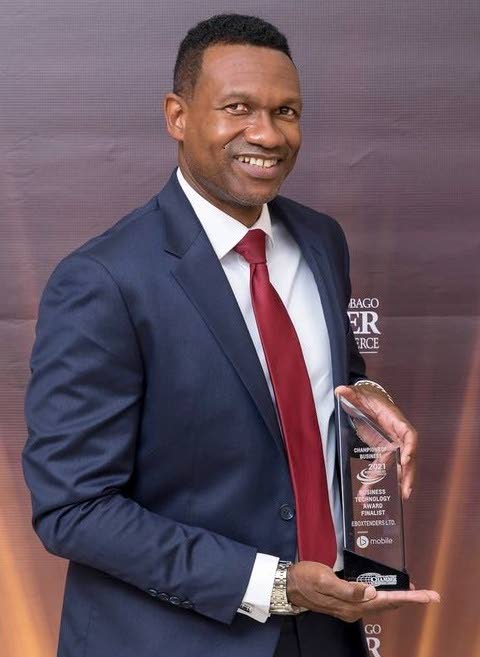 Marvin Marcelle, founder of eboxtenders Ltd was a finalist in the business technology category of the 2021 TT Chamber of Industry and Commerce Awards. 