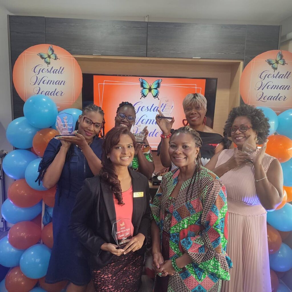 The six recipients of the inaugural Gestalt Woman Leader Award ceremony, who were recognised for their leadership in various fields are: Nicole Joseph Chin,  Sian Cuffy Young, Candida Khan,  Denielle Placide,  Wendy H Lewis and Patricia Ready Toby.  - 