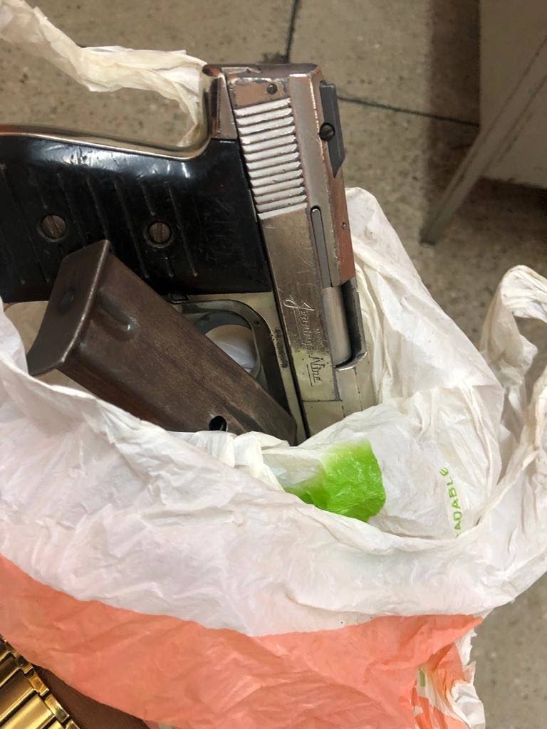 A gun seized by police which was pointed at an off-duty policeman on Monday night. Photo courtesy TTPS 