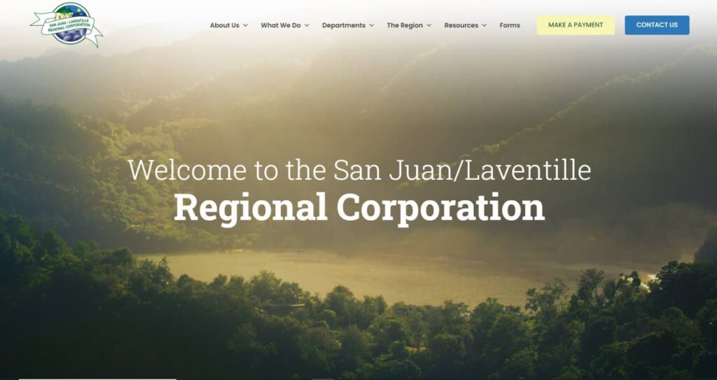 The San Juan/Laventille Regional Corporation's new website. 