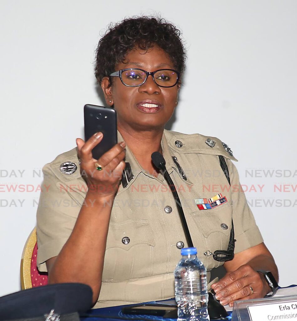 Acting Commissioner of Police Erla Christopher at police media briefing at Police Administration Building  Corner Edward and Sackville Streets, Port of Spain, on Friday. - SUREASH CHOLAI