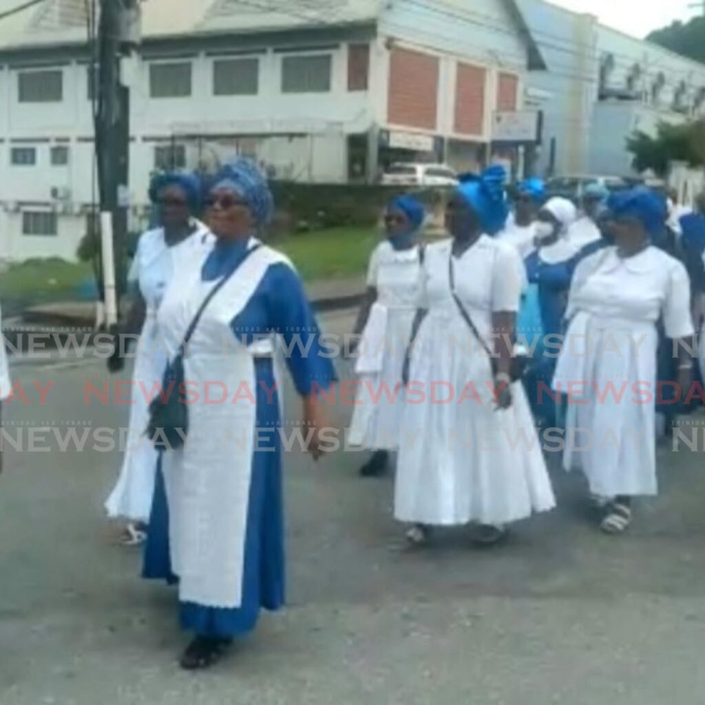 The National Congress of Incorporated Spiritual Baptist Organisation of TT marched against crime in San Fernando on Sunday. 