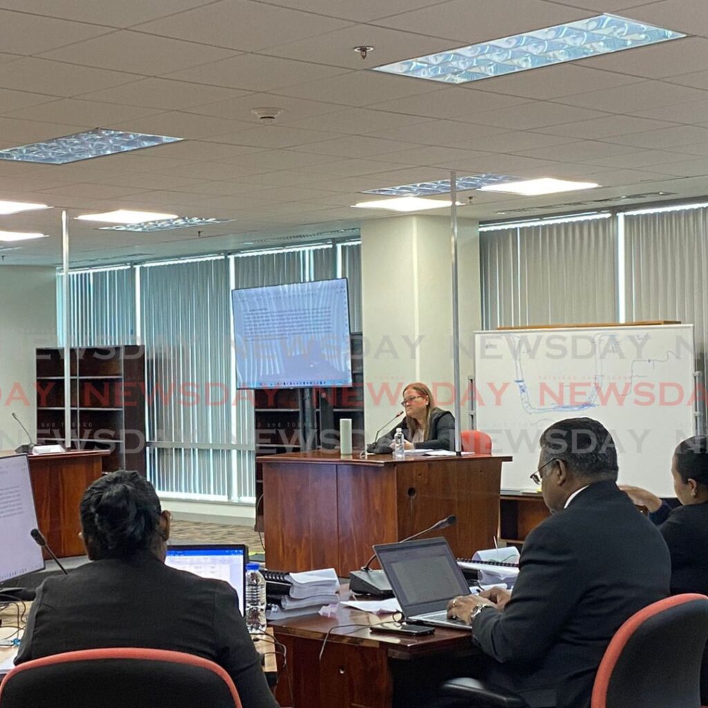 Paria’s acting technical lead Catherine Balkissoon testifies at the Commission of Enquiry into the Paria diving tragedy. Photo by Narissa Fraser