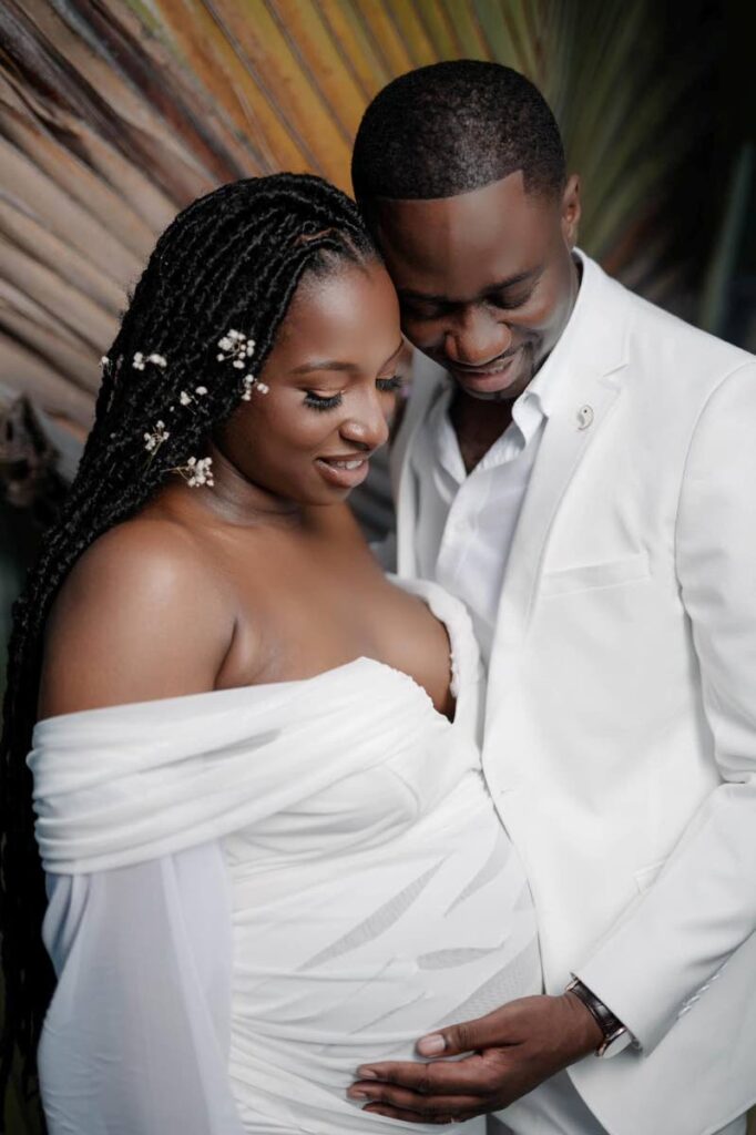 Chief Secretary Farley Augustine, right, and his wife Ana Nedd announced they were having a baby in a Facebook post in October 2022. Farley on Friday said they had a baby girl on January 3 . - 