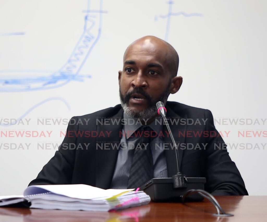 Heritage Petroleum Company Ltd's Rolph Seales as he spoke at the Paria diving tragedy Commission of Enquiry hearing in Port of Spain. PHOTO BY SUREASH CHOLAI - 