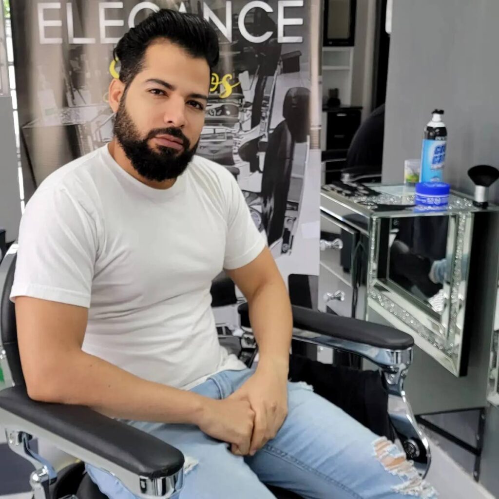 Venezuelan barber Gabriel Pérez is  the owner of Elegance Studio on Caroni Savannah Road, Chaguanas. Photo courtesy Facebook 