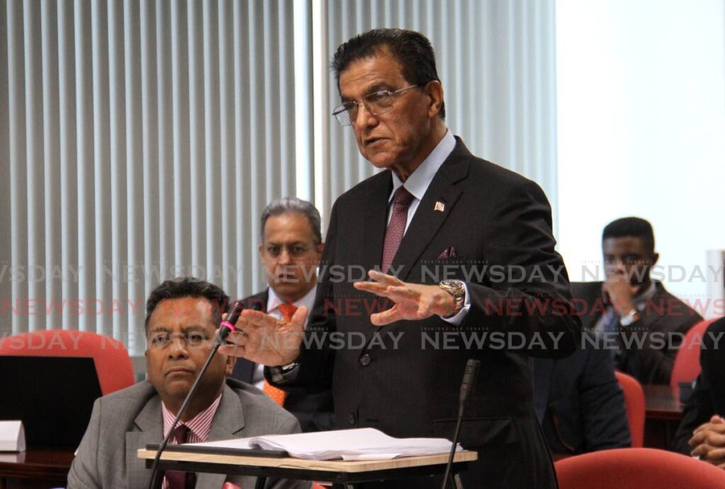 Attorney Ramesh Lawrence Maharaj, SC delivers his closing statements at the Commission of Enquiry into the Paria Diving Tragedy at the International Waterfront Complex, Port of Spain, on Friday.  Photo by Roger Jacob