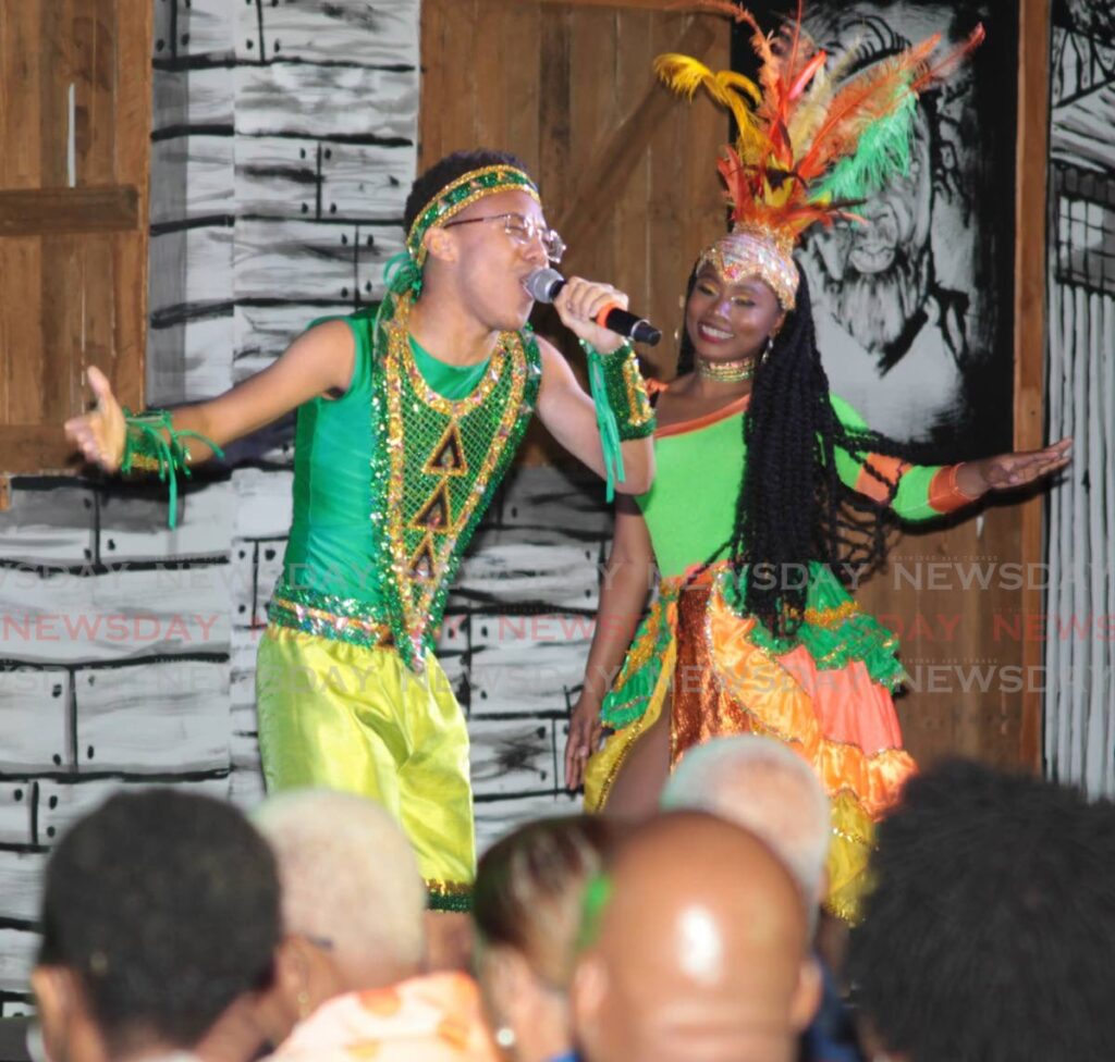 Aaron Duncan sings Mother of All Carnivals during the opening of Kaiso House in Port of Spain on Friday. - Roger Jacob