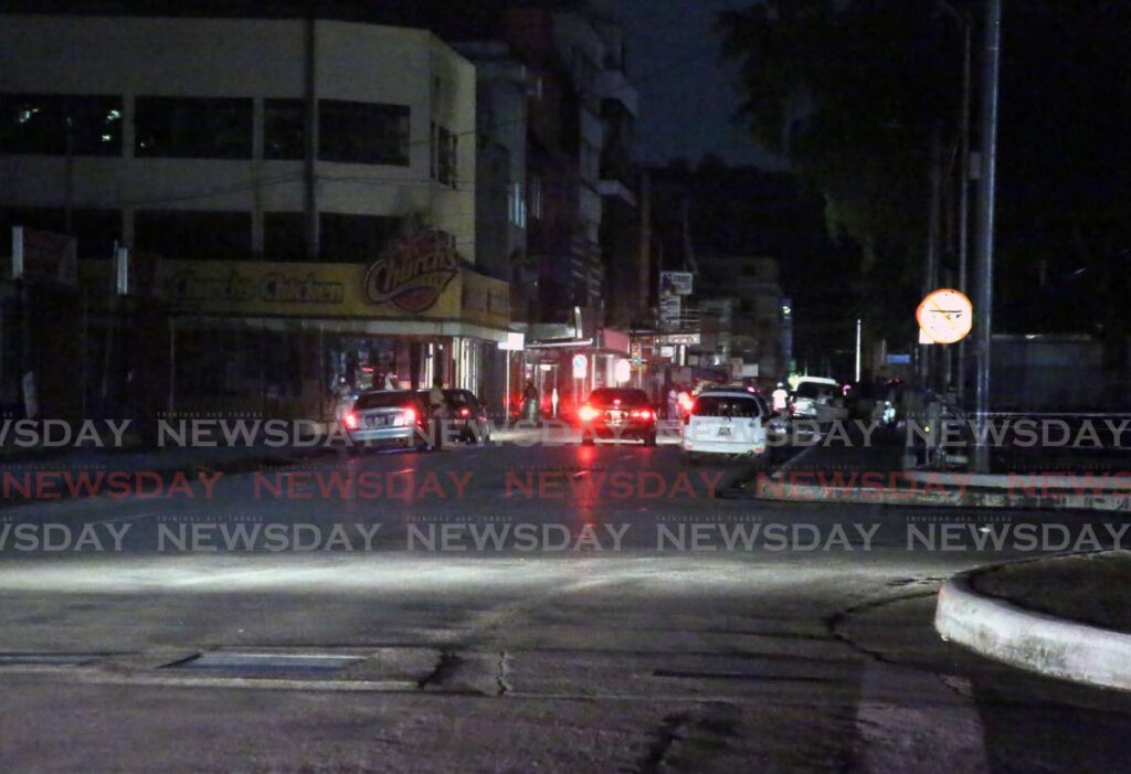 Independence Square, Port of Spain, during last year's massive blackout. - SUREASH CHOLAI