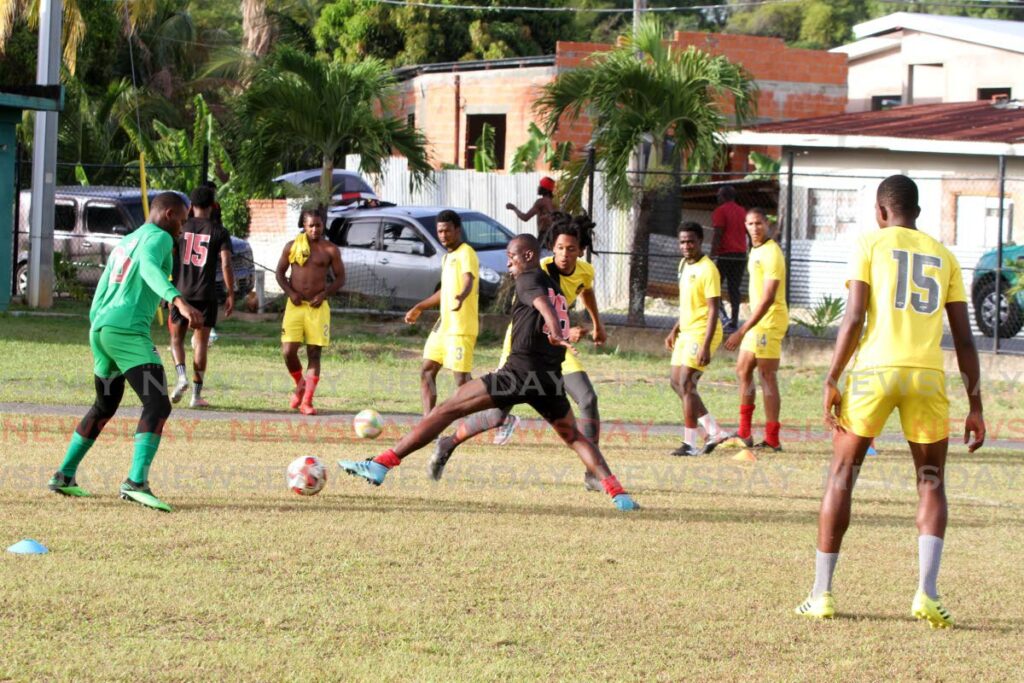Cunupia FC players during a training session at Prime Minister's Grounds, Five Rivers, Arouca in 2022. - Angelo Marcelle