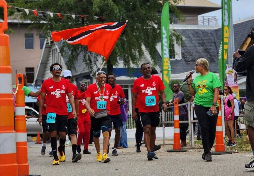 Former TTOC president Brian Lewis during Sunday's marathon walk which started and ended at the Queen's Park Savannah in Port of Spain. - 