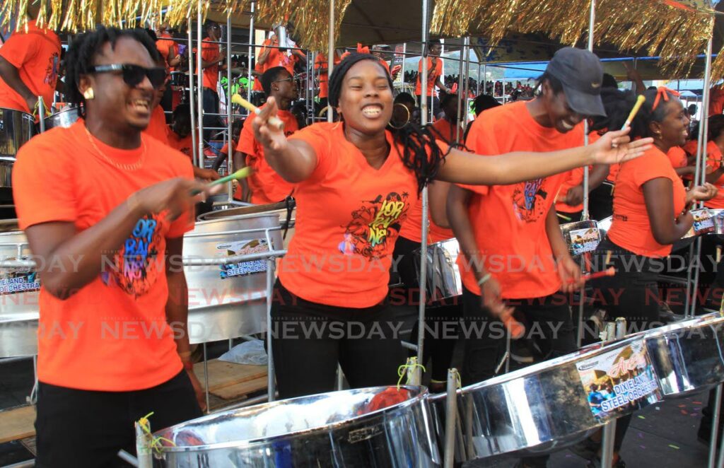Frontline members of Carib Dixieland during the semifinal rounds of the medium band competiton. - ROGER JACOB