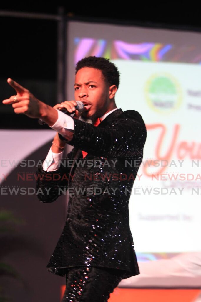 Diane Taziah OConnor with the performance, Sing Hallelujah at NACC Young Kings Calypso competition at the Grand Stand, Queen's Park Savannah in Port of Spain on Tuesday. - Roger Jacob 